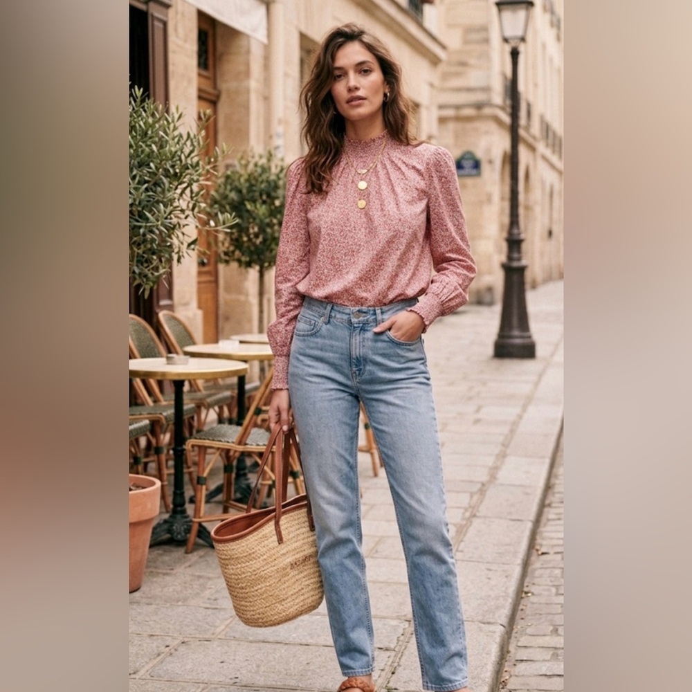 2-Piece Style BundlePomander Place Smocked Blouse & Acne Studios Jeans.Size 27/M